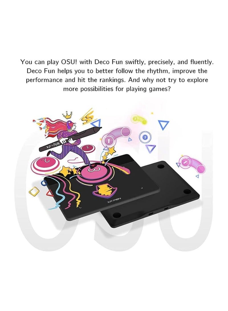 XP-PEN Deco Fun XS OSU Drawing Tablet, 4×3" Compact Graphics Tablet with Battery-Free Stylus for Gaming, Digital Art, Teaching & Online Learning - Image 2