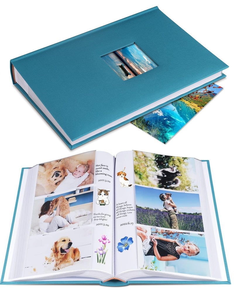 1دوتس ألبوم الصور 4x6 ، عقد 402 صورًا مع مذكرة Slip-in Pockets Book Book Cover Cover Photo Photo Photo Photo Abums مع مساحة للكتابة لعائلة الزفاف - Image 1