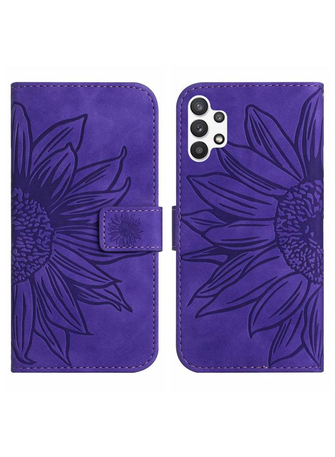 اس-توب جراب لهاتف Samsung Galaxy A32 4G، جراب هاتف جلدي قلاب بنمط زهرة الشمس مع حبل تعليق - Image 2