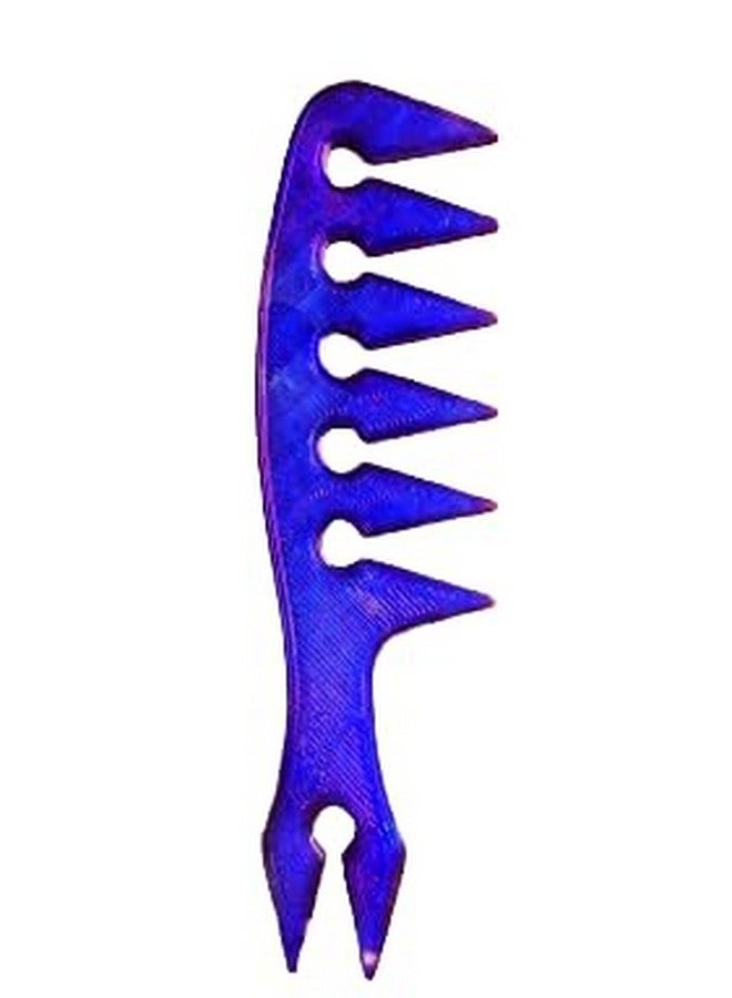 CERO ® 3D Printed Large Wide Tooth Comb Anti-Static Detangling Shampoo Comb for Long, Thick, Curly, Wet, Dry and Most Hair Types (Blue PET Bottle PLA Plastic)
