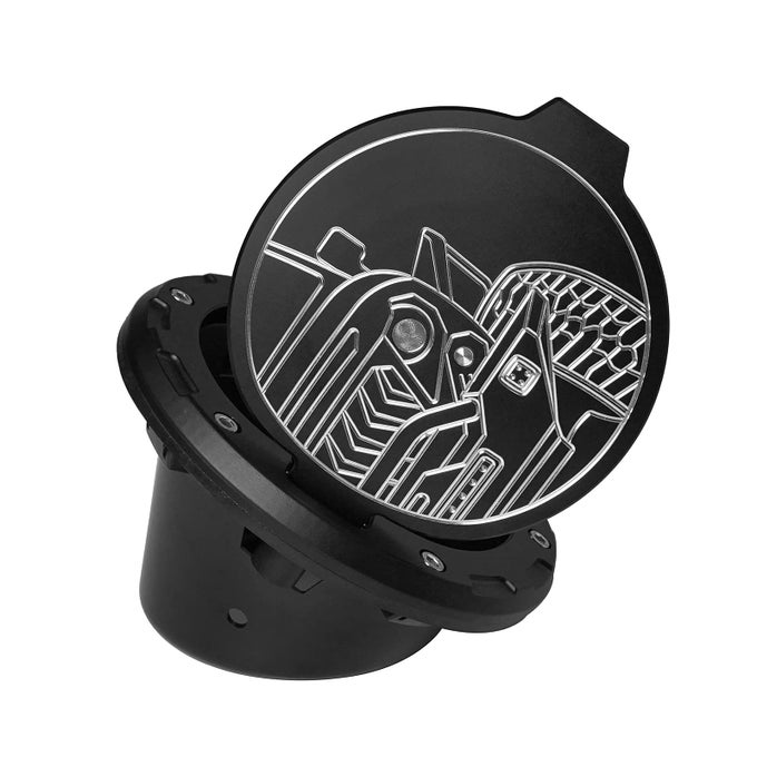 Half Face Aluminum Gas Cap Cover Fuel Filler Tank Cool Things Compatible With Jeep Wrangler Jk Unlimited 0718