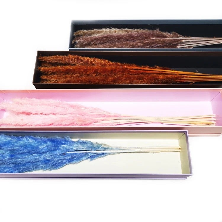 Bluejw Summer Dried Flowers Gift Box - Long Lasting Pampas Grass Arrangement DIY Kit for Valentine's Day, Small Floral Preservation Materials - Image 5