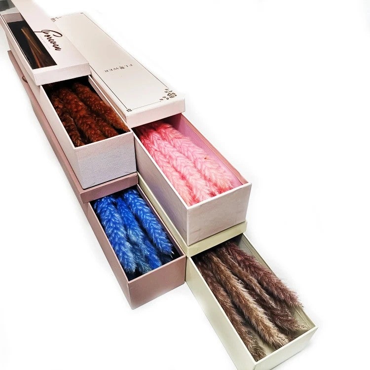 Bluejw Summer Dried Flowers Gift Box - Long Lasting Pampas Grass Arrangement DIY Kit for Valentine's Day, Small Floral Preservation Materials - Image 3