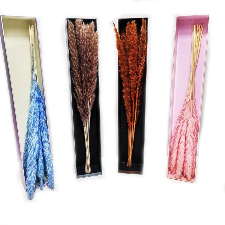 Bluejw Summer Dried Flowers Gift Box - Long Lasting Pampas Grass Arrangement DIY Kit for Valentine's Day, Small Floral Preservation Materials - Image 2