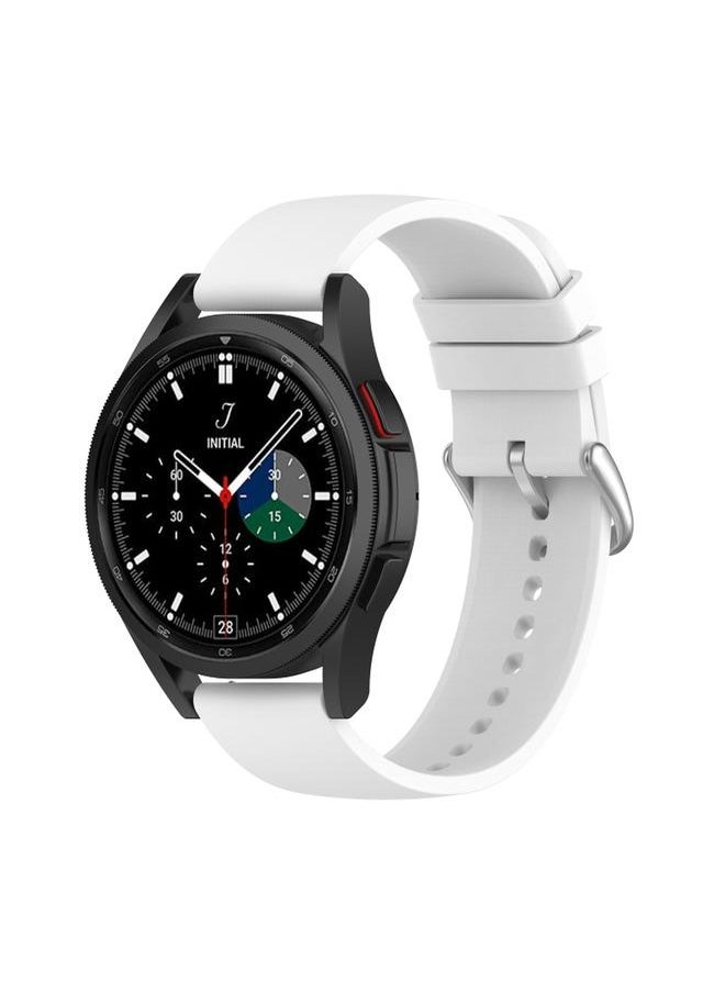 Green Tiger - For Samsung Galaxy Watch 5 40mm 20mm Round Tail Silicone Watch Band White - Image 1