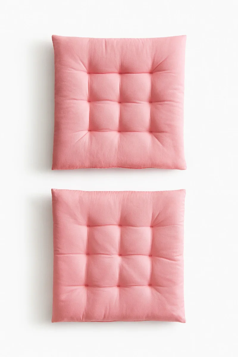 اتش اند ام وسائد مقعد من القطن - عبوة من قطعتين