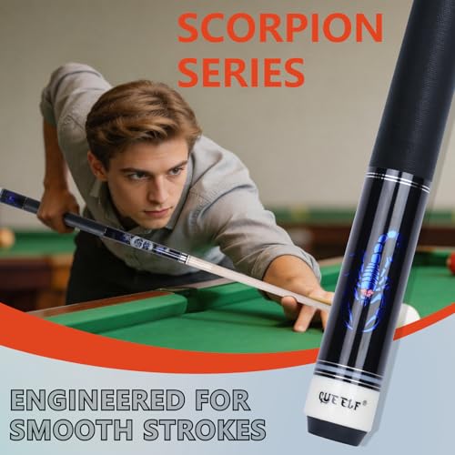 CUEELF Pool Cue Stick for Adults Professional Low Deflection Shaft Billiard Stick 125mm Tip Canadian Maple Pool Cue Stick with Titanium Alloy Joint SCOXBlueSet 20 oz - Image 3