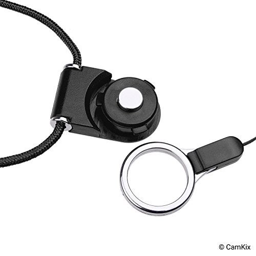 CamKix Camera Shutter Remote Control With Bluetooth® Wireless Technology, Black - Wrist Strap + Lanyard (Detachable Ring Mount) - Capture Pictures/Video Wirelessly up to 30 ft (10 m) on iPhone/Android - Image 5