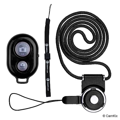 CamKix Camera Shutter Remote Control With Bluetooth® Wireless Technology, Black - Wrist Strap + Lanyard (Detachable Ring Mount) - Capture Pictures/Video Wirelessly up to 30 ft (10 m) on iPhone/Android - Image 3