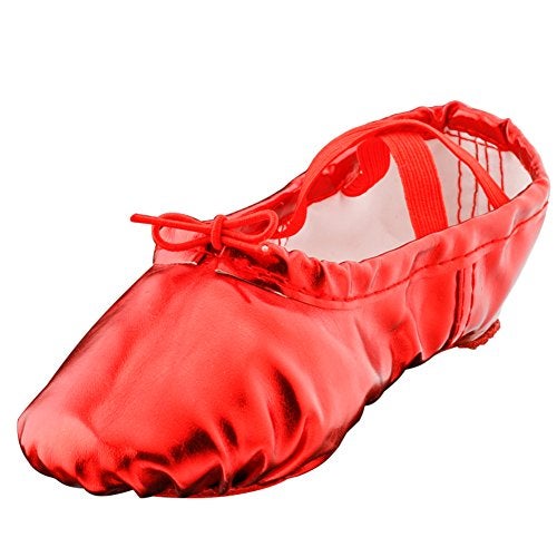 MSMAX Adult Lyrical Ballet Dance Shoes Women Yoga Flat Red Costume Slippers for Men 6.5 M US - Image 1