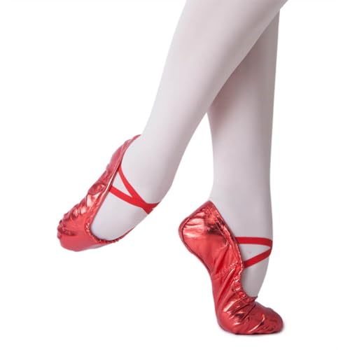 MSMAX Adult Lyrical Ballet Dance Shoes Women Yoga Flat Red Costume Slippers for Men 6.5 M US - Image 2
