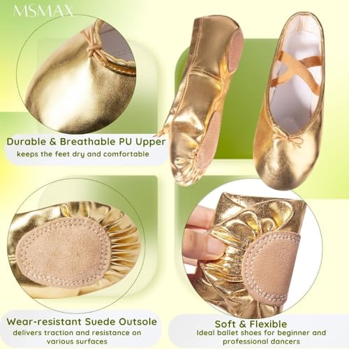 MSMAX Adult Lyrical Ballet Dance Shoes Women Yoga Flat Red Costume Slippers for Men 6.5 M US - Image 4