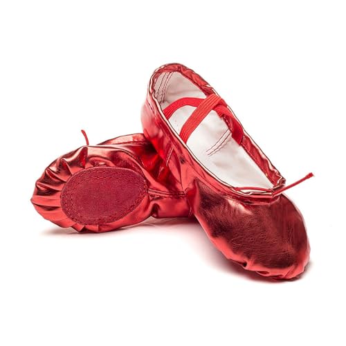 MSMAX Adult Lyrical Ballet Dance Shoes Women Yoga Flat Red Costume Slippers for Men 6.5 M US - Image 3