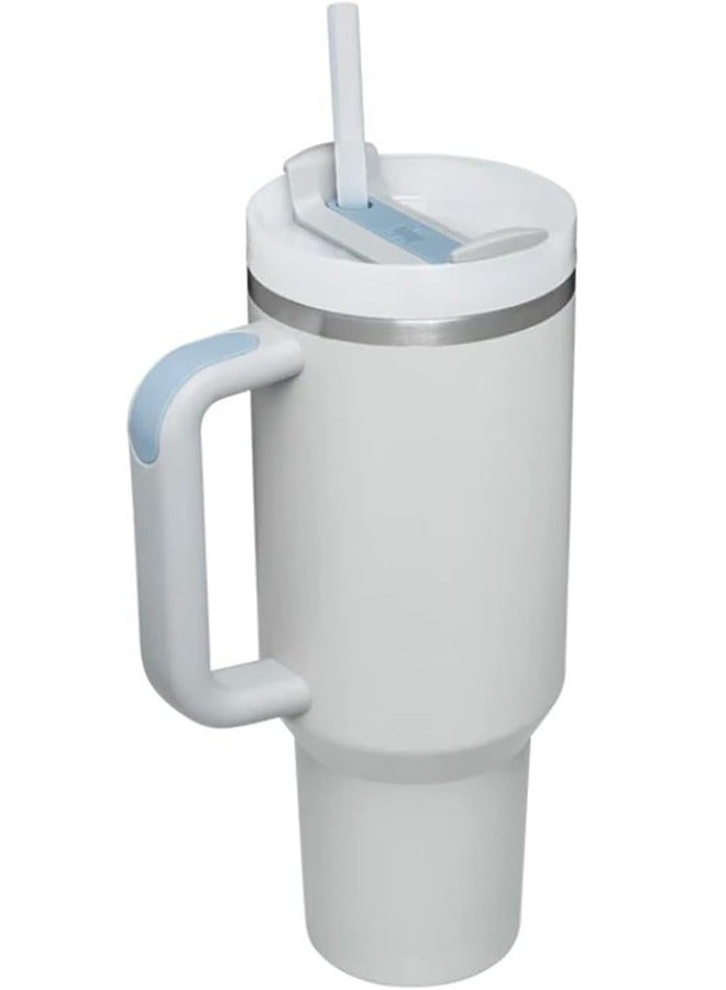 RIYAD GADGETS 1200ml Tumbler Leak-Proof Coffee Mug with Handle, Straw, and Stanley Cup-like Design Grey - Image 1