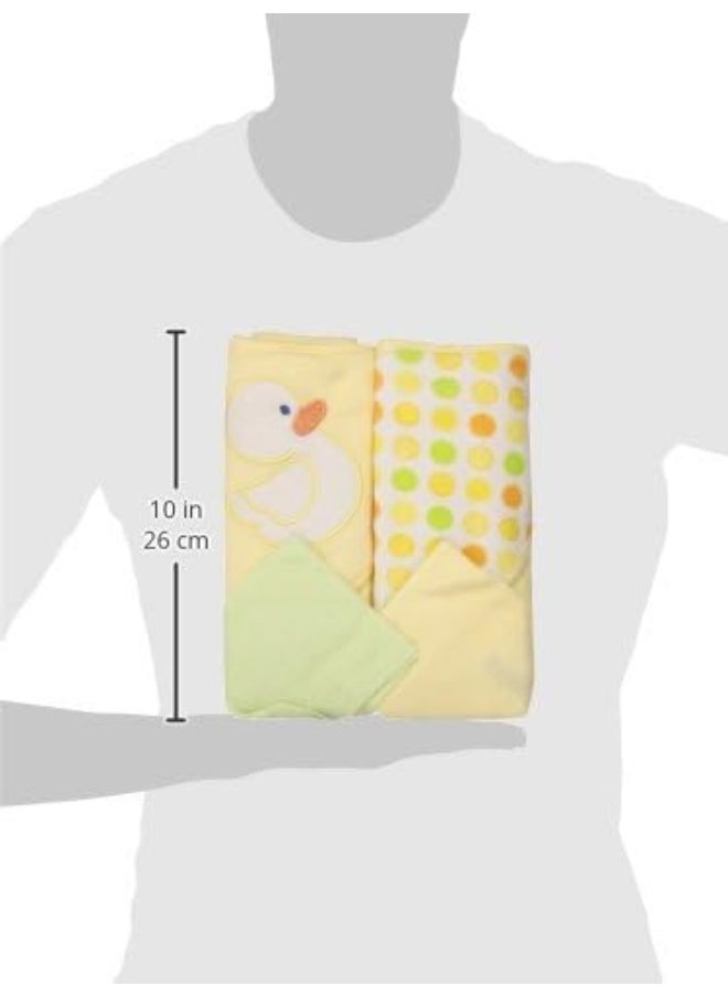 Spasilk Spasilk Hooded Terry Bath Towel with Washcloths, Duck Yellow, 2-Count  - Image 3