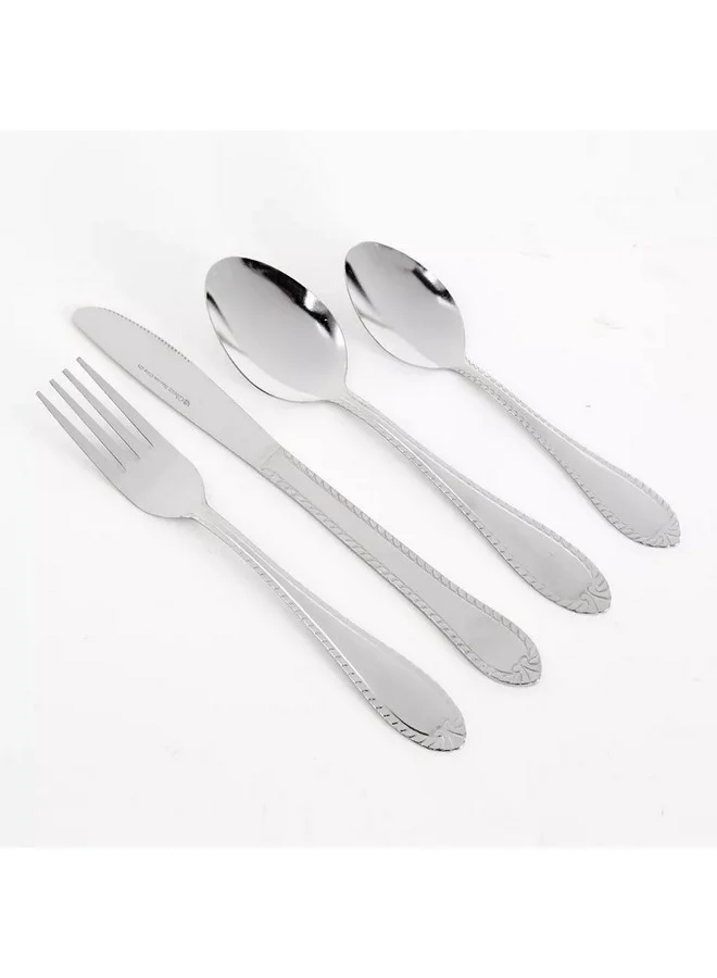 GIBSON 24-Piece New Wilmington Stainless Steel Flatware Set Silver 27.5 x 7.5 x 19 cm 80053.24