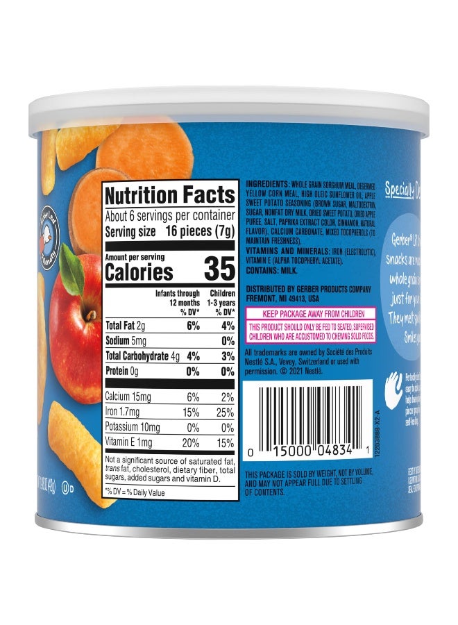 Gerber Gerber, Snacks for Baby, Lil' Crunchies, Baked Grain Snack, 8+ Months, Apple Sweet Potato, 1.48 oz (42 g)  - Image 2
