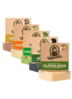 Dr. Squatch All Natural Bar Soap for Men, 5 Bar Variety Pack - Aloe, Cedar Citrus, Gold Moss, Pine Tar and Alpine Sage  - Image 1