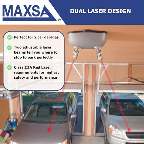 Maxsa Innovations ماكسا 37312 دليل وقوف السيارات بالليزر المزدوج بارك رايت، فضي - Image 4