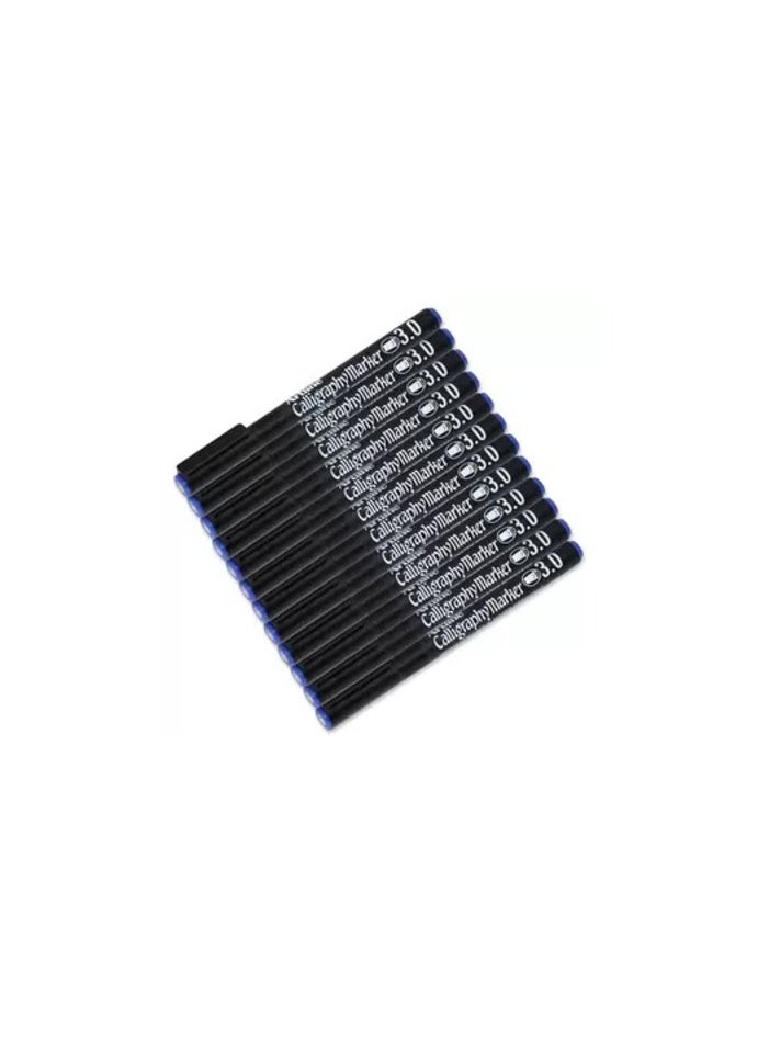 ماركة غير محددة - علبة أقلام تخطيط للخط من ارتلاين 12 قلم أزرق 3.0 ملم - ARMKEK-813BL - Image 1