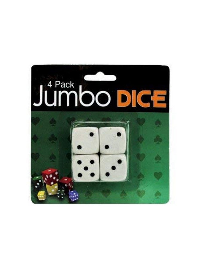 كولي إيمبورتس نرد جامبو 3/4 19 ملم أبيض مع نقاط سوداء مجموعة من 4 قطع