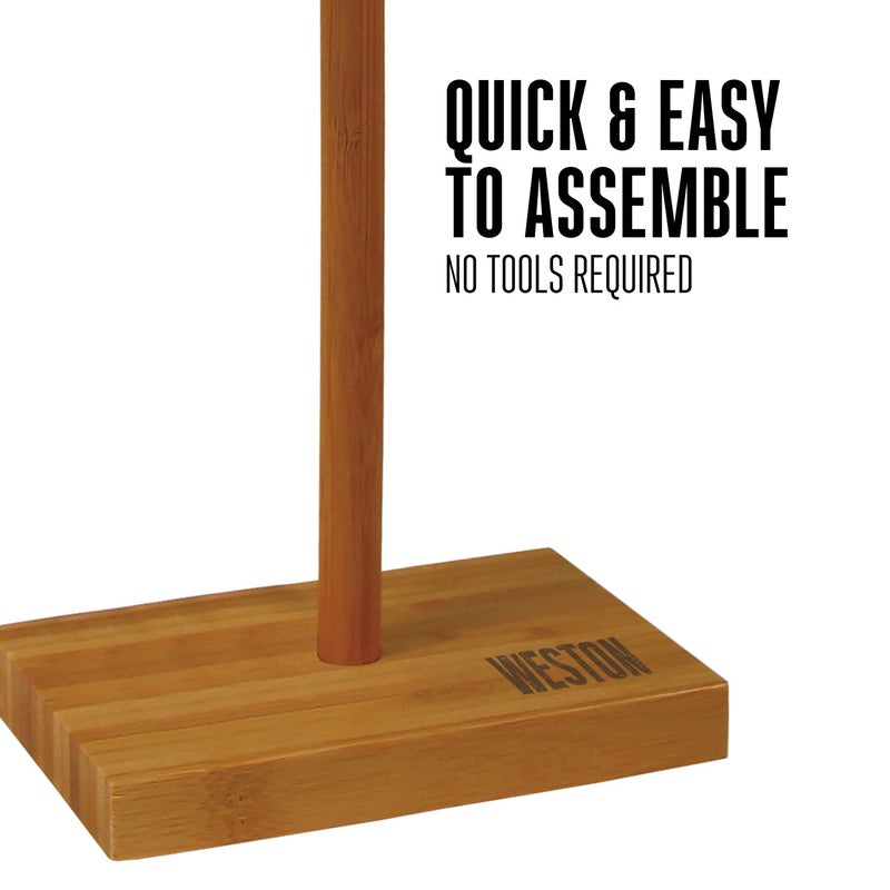 Weston Bamboo Pasta Drying Rack (53-0201), 10 Drying Arms, 16" Tall, 14" Wide, Stores Flat - Image 4