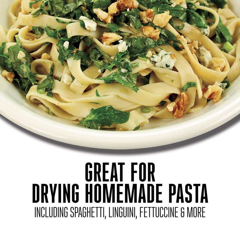 Weston Bamboo Pasta Drying Rack (53-0201), 10 Drying Arms, 16" Tall, 14" Wide, Stores Flat - Image 2