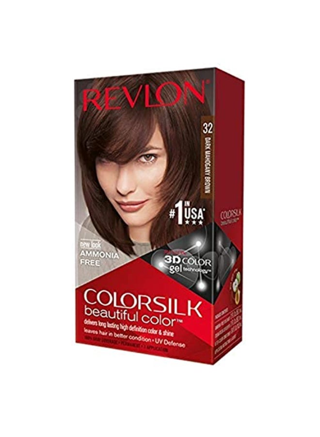 Revlon ColorSilk Hair Color 32 Dark Mahogany Brown 1 ea Pack of 2 - Image 1
