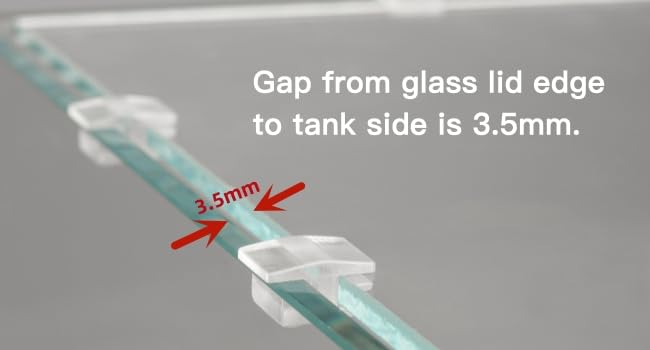 LANDEN Low-Profile Clear Acrylic Aquarium Cover Clips for 4mm Glass Lid (3.5mm Gap per Side) - 12pcs, Minimalist, Fits Rimless Tanks of All Thicknesses - Image 2