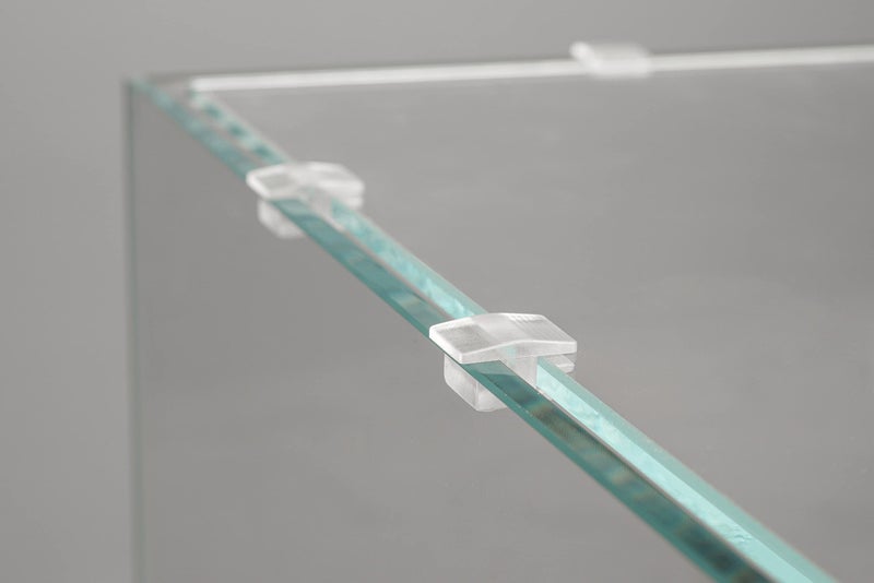 LANDEN Low-Profile Clear Acrylic Aquarium Cover Clips for 4mm Glass Lid (3.5mm Gap per Side) - 12pcs, Minimalist, Fits Rimless Tanks of All Thicknesses - Image 1