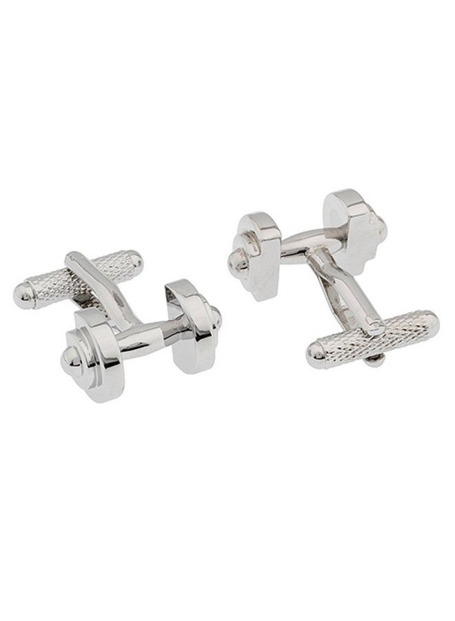 Vcufflinks Dumbbell Cufflinks Barbell Weight Lifting Trainer Cross Fit Cuff Links - Image 2