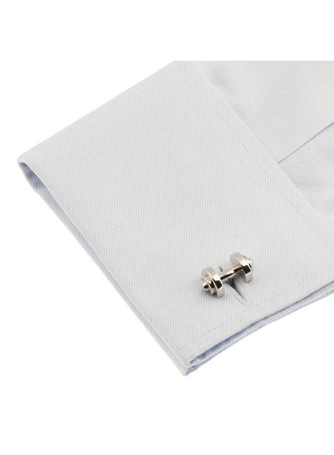 Vcufflinks Dumbbell Cufflinks Barbell Weight Lifting Trainer Cross Fit Cuff Links - Image 3