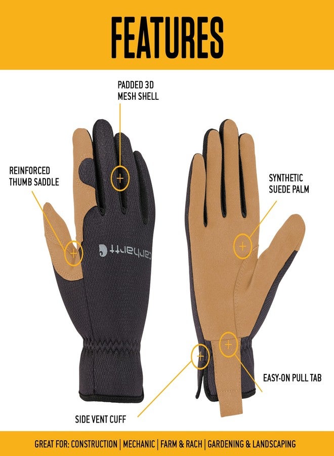 كارهارت قفاز كارهارت للرجال عالي البراعة مفتوح الأكمام، أسود الشعير، كبير - Image 2