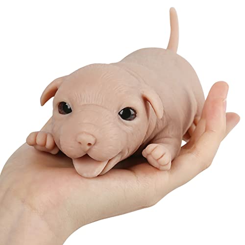 Vollence 63 inch Full Body Silicone Reborn Mini Companion Baby Dog Pets Doll Lifelike Realistic Puppy Dog - Image 1