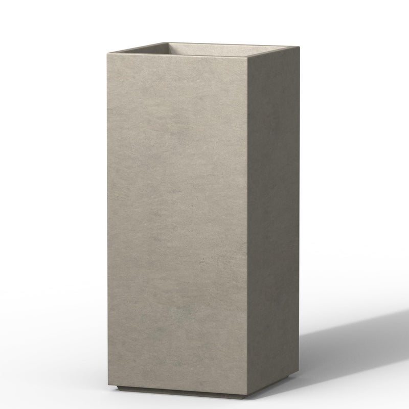 Kante 23.6 Inch Tall Rectangular Planter, Indoor & Outdoor Concrete Plant Pot with Drainage Hole, Modern Decor for Patio, Garden, Home, Weathered Concrete - Image 1