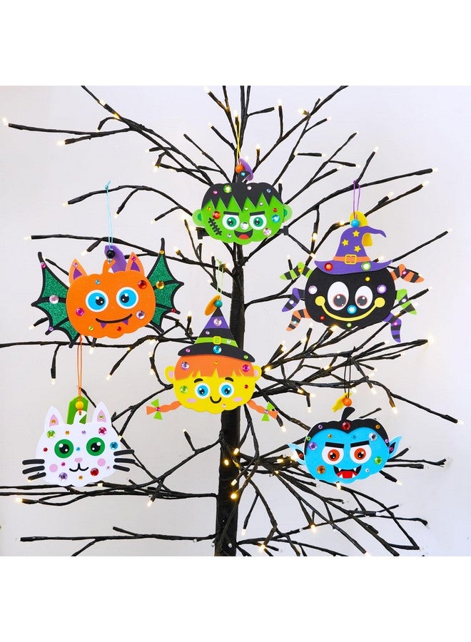 Winlyn 24 Sets Halloween Craft Kits - Fall Autumn Kids DIY Spider Bat Witch Pumpkin Foam Stickers - Arts and Crafts for Kids Classroom Activities Art Project Party Favors - Image 3