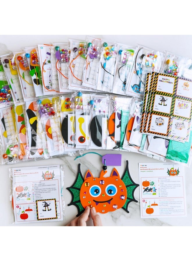Winlyn 24 Sets Halloween Craft Kits - Fall Autumn Kids DIY Spider Bat Witch Pumpkin Foam Stickers - Arts and Crafts for Kids Classroom Activities Art Project Party Favors - Image 5