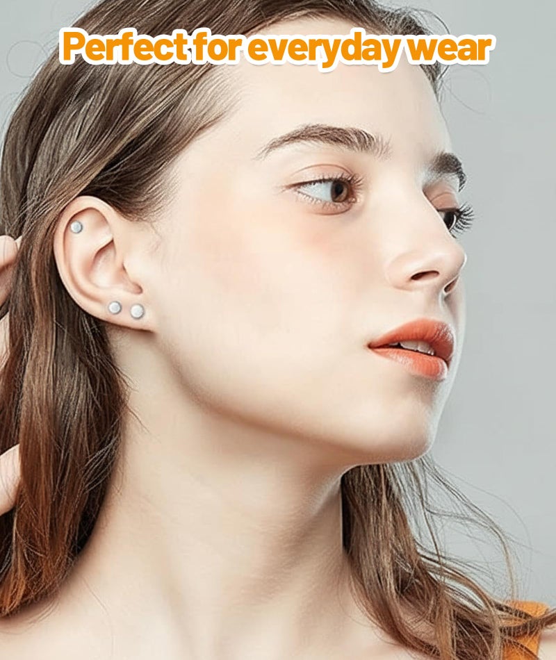 XFSAFDM 4 Pairs Of Ear Rings For Men, Circular Studs, Hip Hop Rock Style Earrings, Trendy Accessories For Men And Boys, Gift For Anniversary And Birthday (Black+Silvery) - Image 5