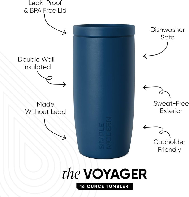Simple Modern Market diverse application fit Halloween Signature Voyager | 16oz Travel Coffee Mug Tumbler with 360° Lid | Gifts for Women Men | Ceramic-Lined Insulated Stainless Steel Cold Brew Iced Coffee Cup | Pumpkin & Leaves Daily wear upgraded resistant material - Image 4