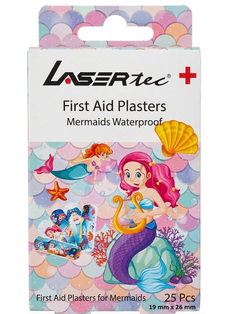 Lasertec Kids Mermaid Adhesive Plasters 19×56mm Fun & Gentle Bandages For Children 25 Pcs Pack - Image 1