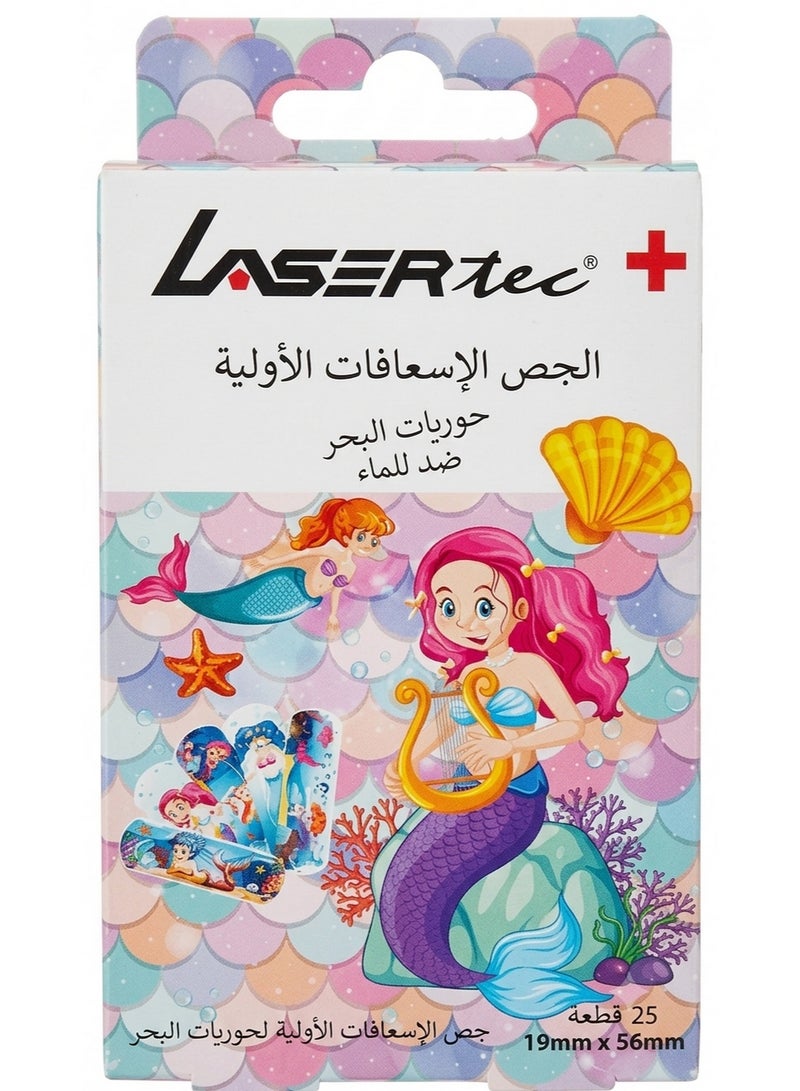 Lasertec Kids Mermaid Adhesive Plasters 19×56mm Fun & Gentle Bandages For Children 25 Pcs Pack - Image 2