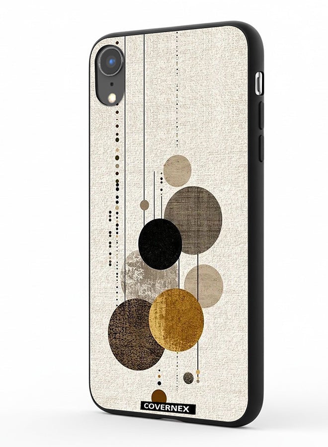 Covernex Apple iPhone XR Protective Case Cover Printed Featuring Neutral Tones Circular and Linear Art - Image 1