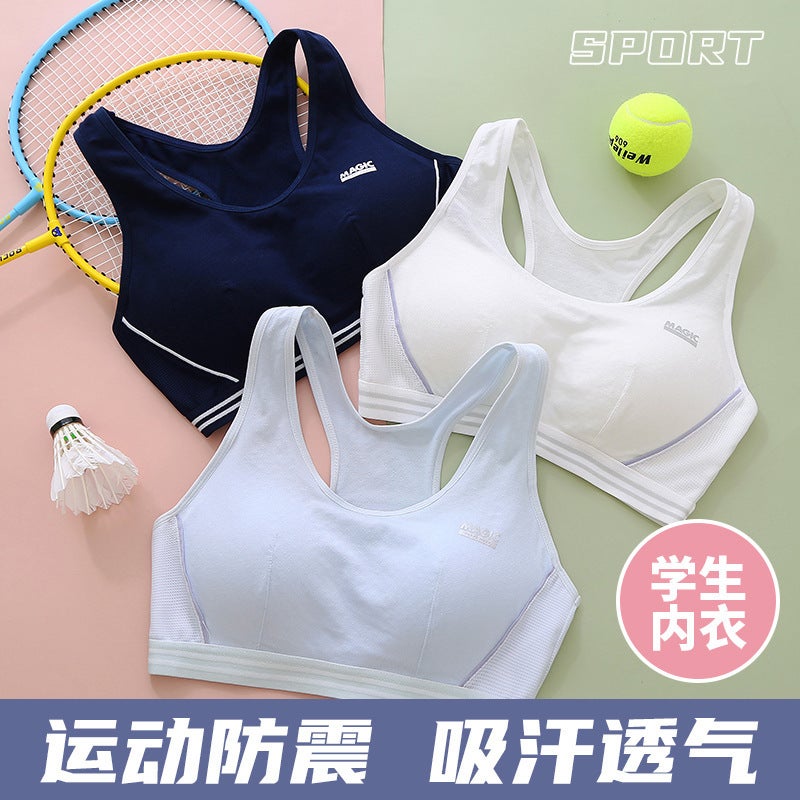 Girls' Bra Underwear Women'S Sports Shockproof Vest Students Junior High School High School Middle School Children Young Children Thin - Image 2