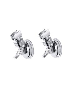 Excefore Shower Head Holder Bathroom Suction Cup Handheld Showerhead Bracket, Adjustable Height Shower Holder, Removable Handheld Wand Holder Wall Mounted Suction Bracket Silver 2pcs  - Image 2