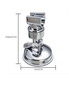 Excefore Shower Head Holder Bathroom Suction Cup Handheld Showerhead Bracket, Adjustable Height Shower Holder, Removable Handheld Wand Holder Wall Mounted Suction Bracket Silver 2pcs  - Image 5