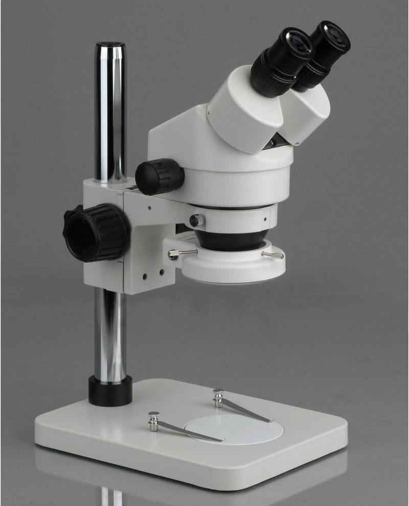 AmScope 7X45X Stereo Binocular Microscope with 14 Pillar Stand  64LED Ring Light - Image 4
