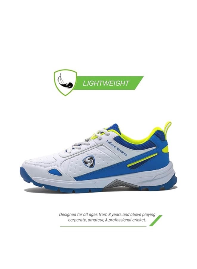 SG SG Club 6.0 Cricket Shoes, Designed to Elevate Your Game to New Heights Power, Precision, and Comfort White/Royal Blue/Lime No 9 - Image 4