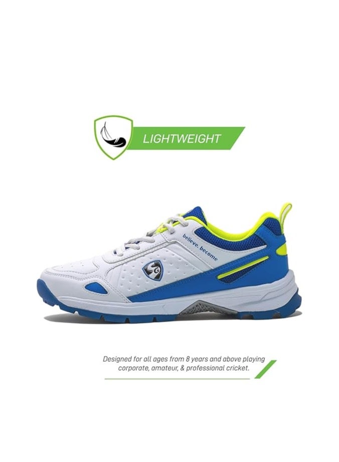 SG SG Club 6.0 Cricket Shoes, Designed to Elevate Your Game to New Heights Power, Precision, and Comfort White/Royal Blue/Lime No 9 - Image 5