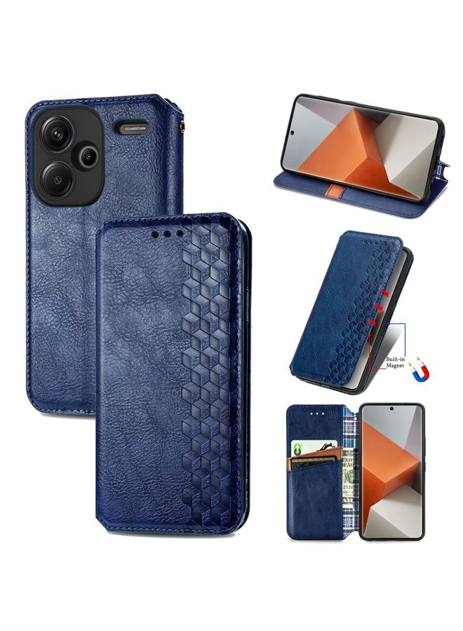 The Bros ForXiaomi Redmi Note 13 Pro+ Cubic Grid Pressed Magnetic Leather Phone Case