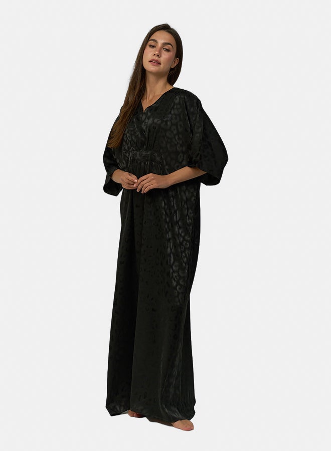 Carina Satin Jacquard Long Nightgown  - Image 1